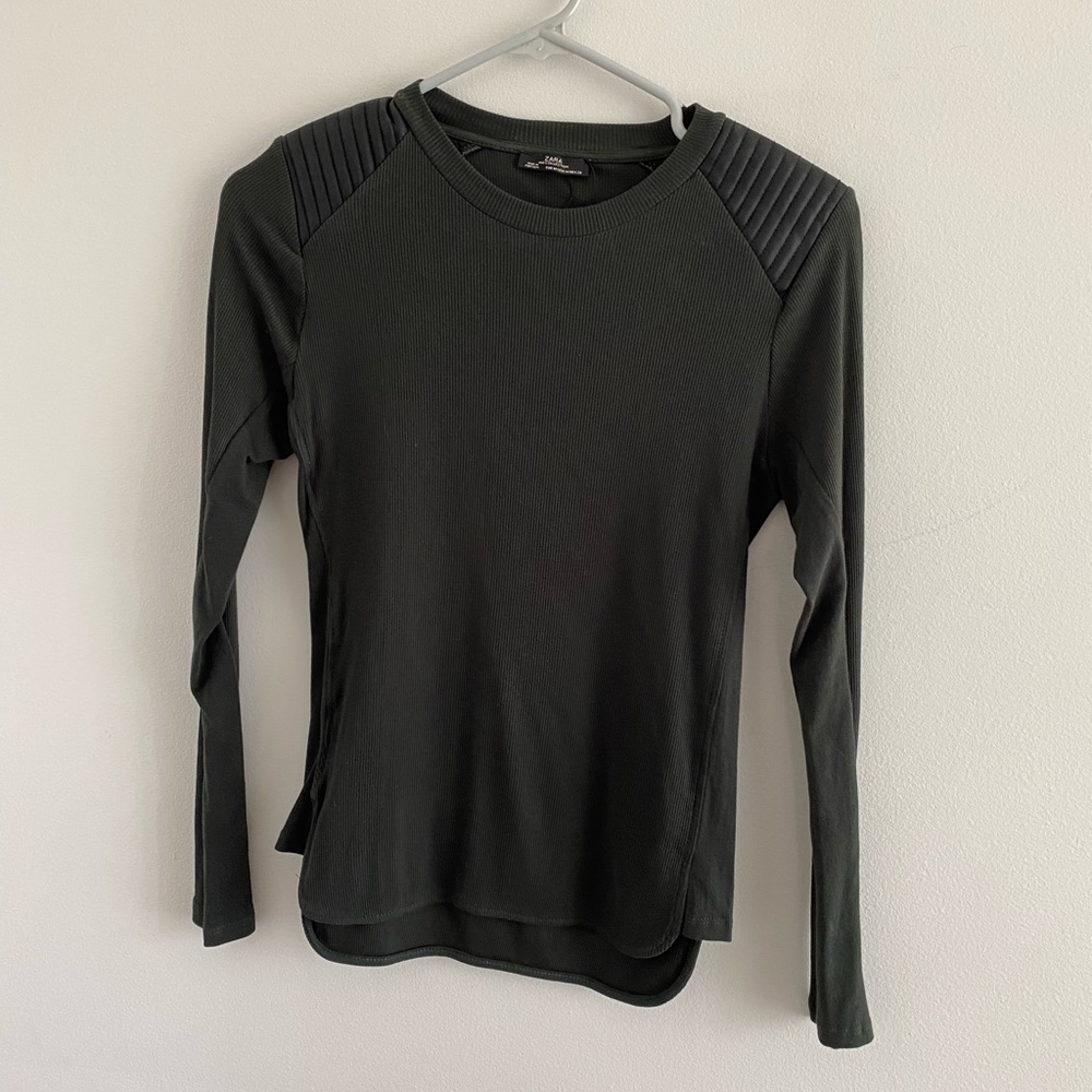 Ribbed Zara Shirt with Shoulder Detail
